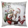 Bílo-červený povlak na polštář Santa s pytlem dárků - 45*45 cm
