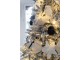 4ks bílá vánoční ozdoba koule s peříčky a flitry - Ø 10 cm