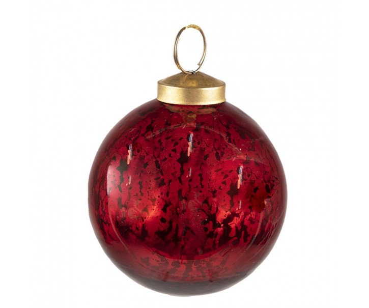 Červená vánoční skleněná ozdoba koule S - Ø 7*7 cm