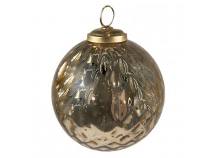 Zlatá vánoční skleněná ozdoba koule - Ø 9*11 cm