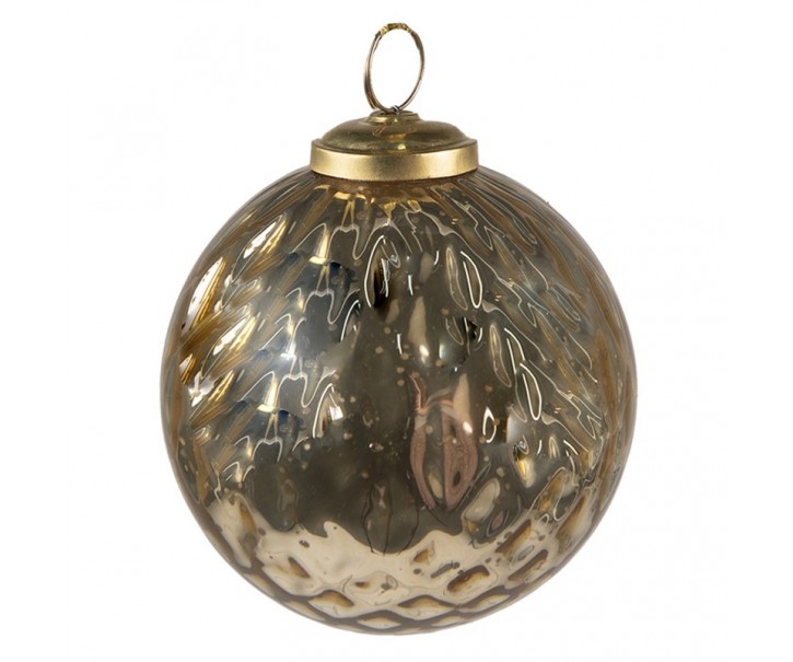Zlatá vánoční skleněná ozdoba koule - Ø 9*11 cm