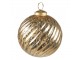 Zlatá vánoční skleněná ozdoba koule s vroubky - Ø 9*10 cm