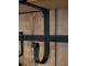 Hnědá antik dřevěná nástěnná polička s kovovými háčky Hael - 92*18*25cm