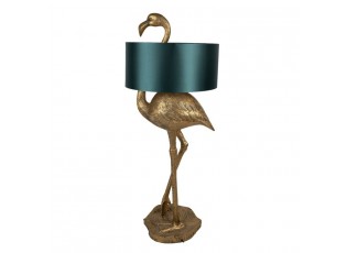 Zlatá stojací lampa Flamingo se zeleným stínidlem - 55*40*142 cm E27/max 1*60W