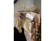 Vánoční zlatá punčocha s hnědým kožíškem - 30*45 cm