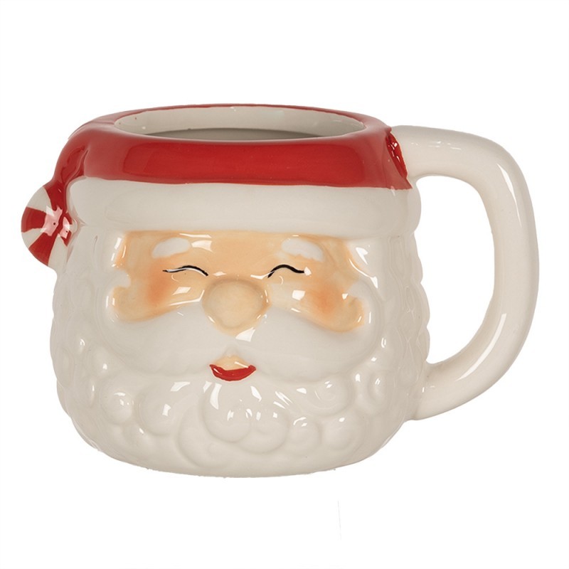 Keramický hrnek hlava Santa - 15*11*9 cm / 450 ml
