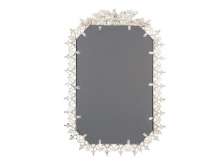 Šedobéžové antik nástěnné zrcadlo se zdobnými květy Viloé - 63*3*93 cm