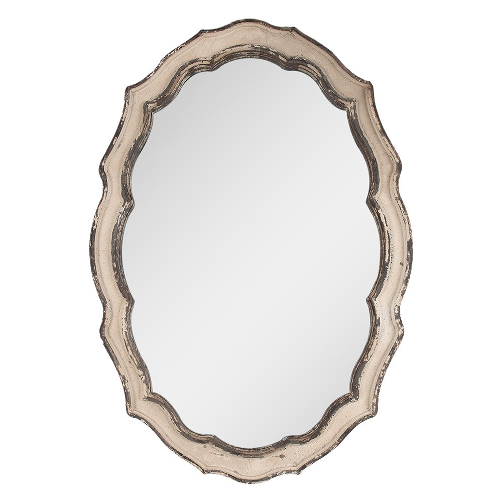 Šedobéžové antik nástěnné zrcadlo s odřením Billy - 52*3*75 cm