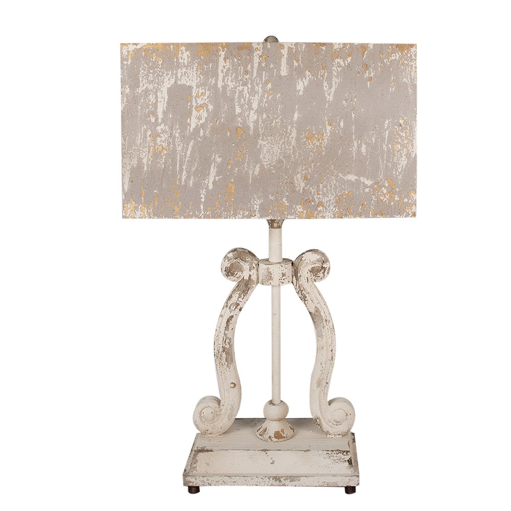 Béžovo- šedá stolní lampa Vintage - 50*22*83 cm E27/max 1*60W Clayre & Eef