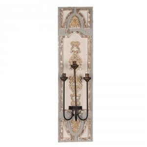 Béžovo-šedé nástěnné svítidlo na 3 žárovky Patricia - 31*19*120 cm E14/max 3*25W