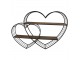 Nástěnná polička ve tvaru spojených srdcí Heartia - 93*15*65 cm