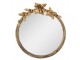 Zlaté antik nástěnné kovové zrcadlo s květy Rissoa - 39*5*44 cm