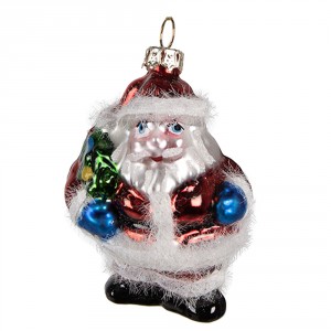 Vánoční skleněná ozdoba Santa - 5*4*8 cm