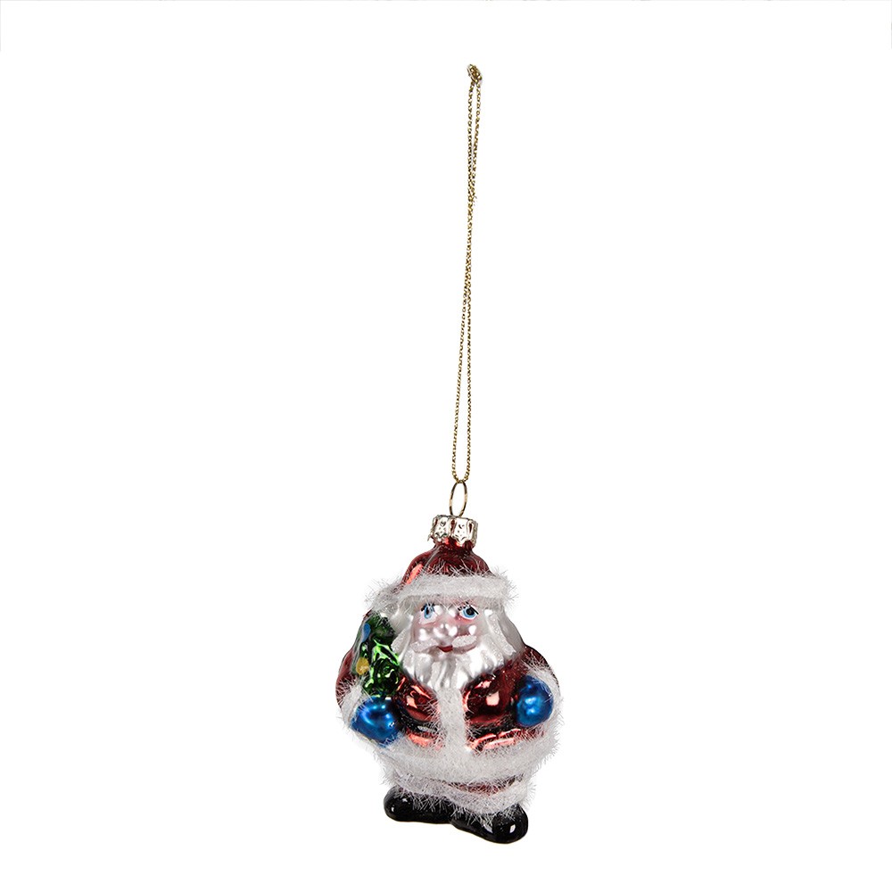 Vánoční skleněná ozdoba Santa - 5*4*8 cm