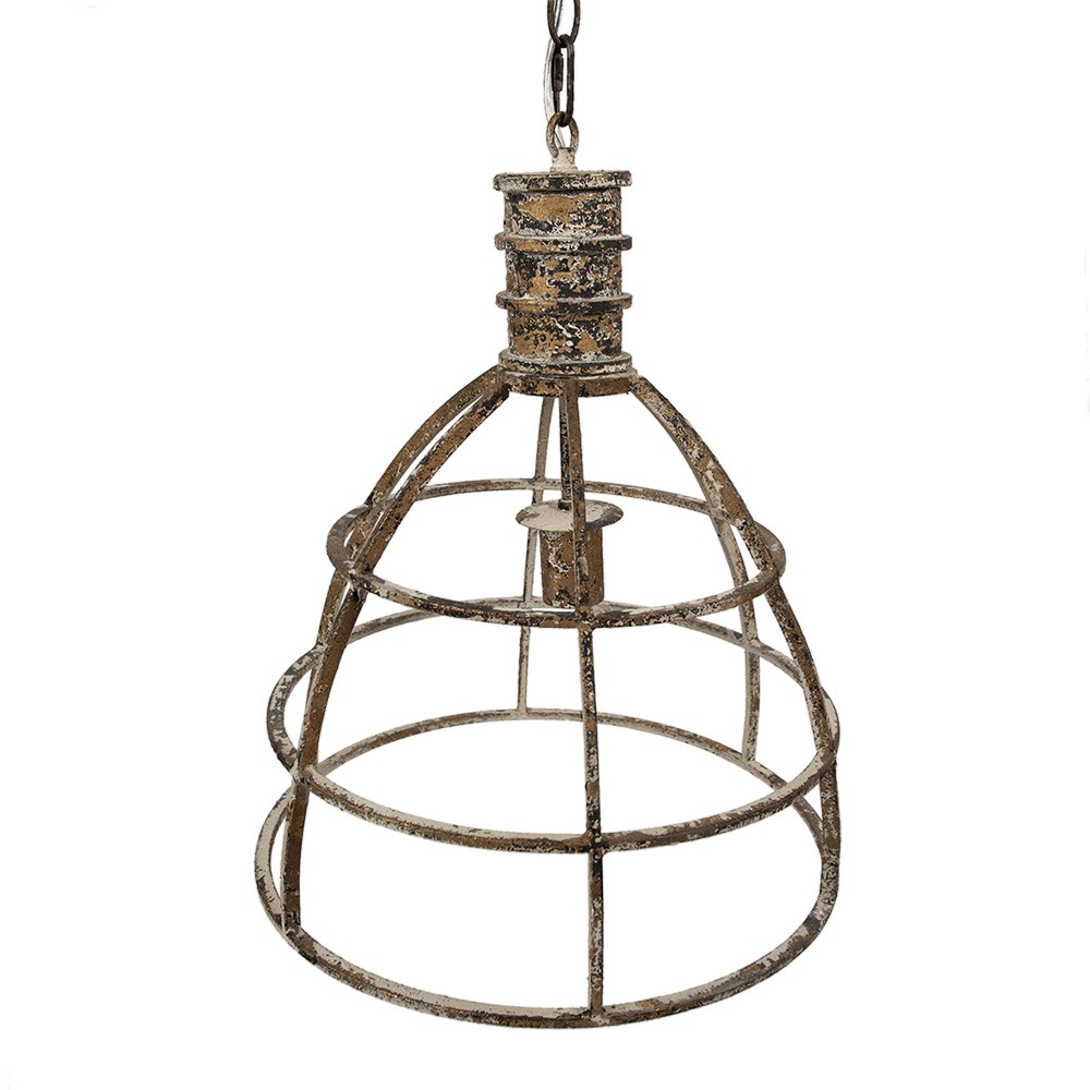 Levně Béžová antik závěsná lampa Hillo - Ø 39*47 cm E27/max 1*40W 6LMP784