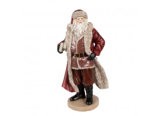 Vánoční dekorace socha Santa v červeném kabátku a knihami - 18*14*33 cm