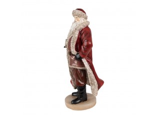 Vánoční dekorace socha Santa v červeném kabátku a knihami - 18*14*33 cm