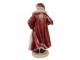 Vánoční dekorace socha Santa v červeném kabátku a knihami - 18*14*33 cm