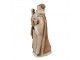 Vánoční dekorace socha Santa v hnědém kabátku a se zvířátky - 14*10*23 cm