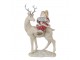 Vánoční dekorace socha Santa na jelínkovi - 20*9*31 cm