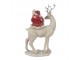 Vánoční dekorace socha Santa na jelínkovi - 20*9*31 cm