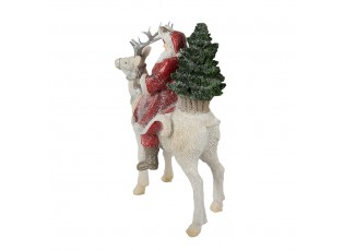 Vánoční dekorace socha Santa na sobíkovi - 20*11*26 cm