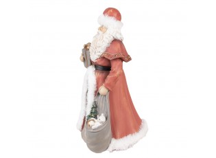 Vánoční dekorace socha Santa v červeném a s dárky - 16*16*31 cm