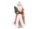 Vánoční dekorace socha Santa v červeném a stromkem - 14*12*23 cm