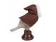 Dekorace ptáček v kabátku s chlupatinkou - 12*7*14 cm