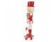 Bílo-červená vánoční dekorace socha Louskáček - 7*7*23 cm