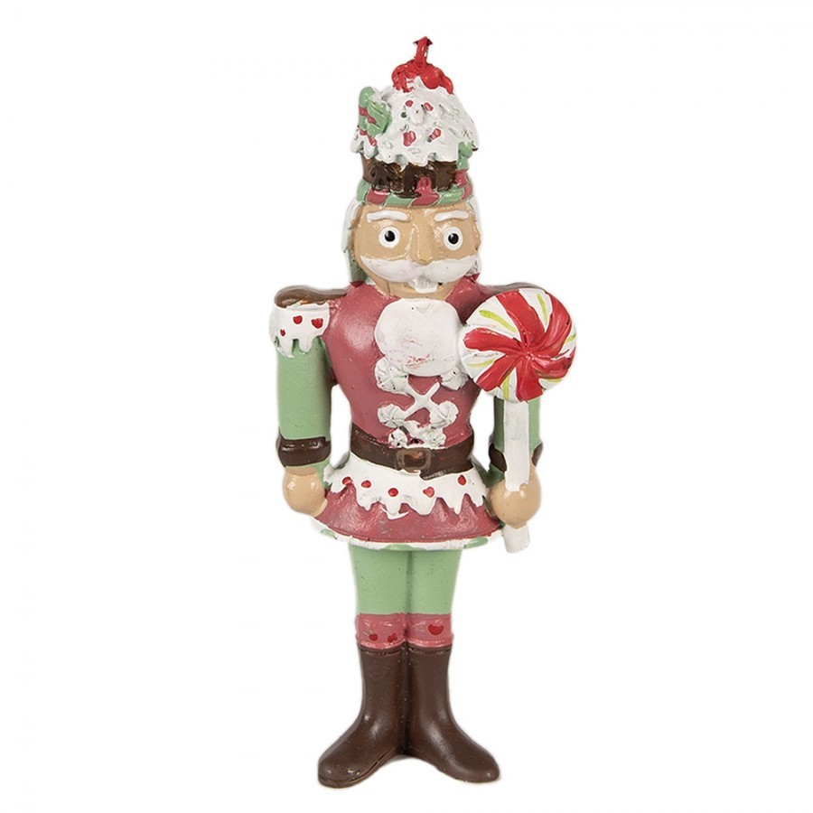 Zeleno-červená vánoční závěsná dekorace Louskáček - 5*3*12 cm