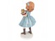 Dekorace socha děvčátko v modrých šatech držící Louskáčka - 7*6*12 cm