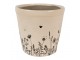 Béžový keramický obal na květináč s lučními květy Flora And Fauna M - Ø 15*14cm