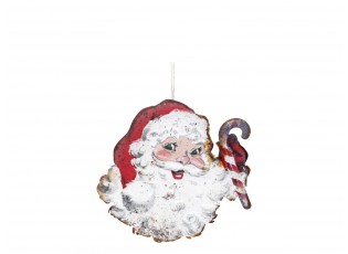 Vánoční kovová dekorace Santa Vintage - 16*16 cm