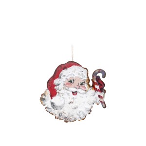 Vánoční kovová dekorace Santa Vintage - 16*16 cm