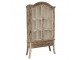 Béžovo-hnědá antik dřevěná skříň s prosklenými dveřmi Billy - 109*41*198 cm