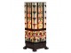 Béžovo-hnědá hranatá stolní lampa Tiffany Squillo - 18*18*45 cm E27/max 1*40W