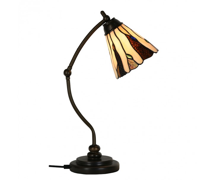 Béžovo-hnědá stolní lampa Tiffany Titto - Ø 27*51 cm E14/max 1*40W