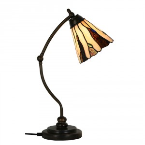 Béžovo-hnědá stolní lampa Tiffany Titto - Ø 27*51 cm E14/max 1*40W