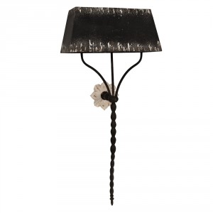 Černá antik nástěnná lampa Vinnia - 55*28*124 cm E27/max 3*60W