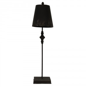 Černá antik stolní kovová lampa Filla - Ø 20*75 cm E27/max 1*60W