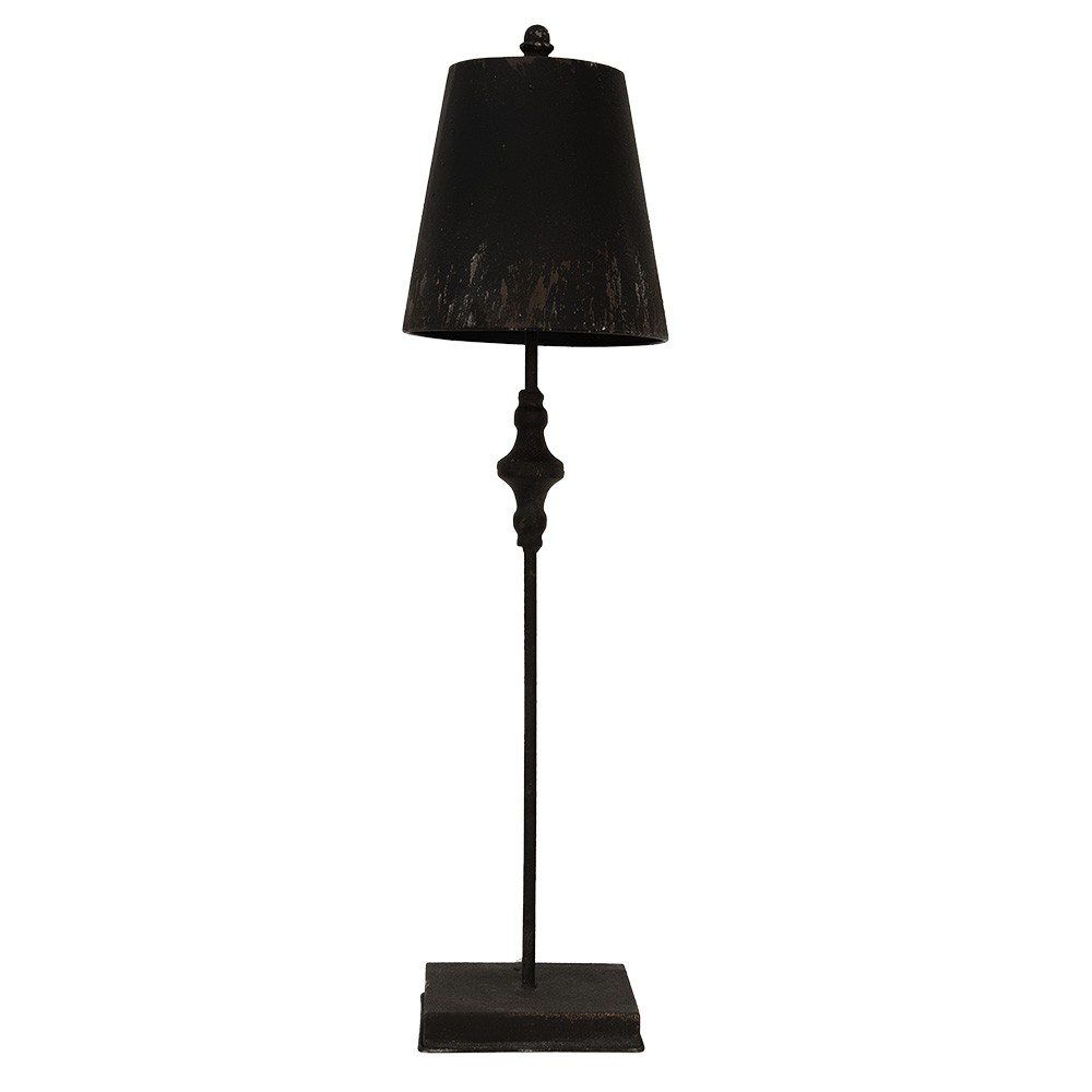 Černá antik stolní kovová lampa Filla - Ø 20*75 cm E27/max 1*60W
