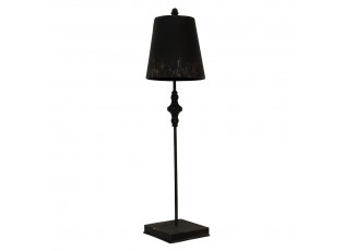 Černá antik stolní kovová lampa Filla - Ø 20*75 cm E27/max 1*60W