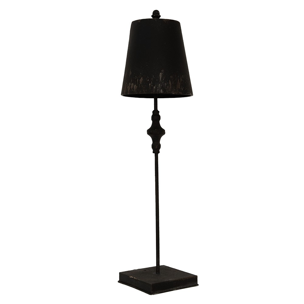 Černá antik stolní kovová lampa Filla - Ø 20*75 cm E27/max 1*60W
