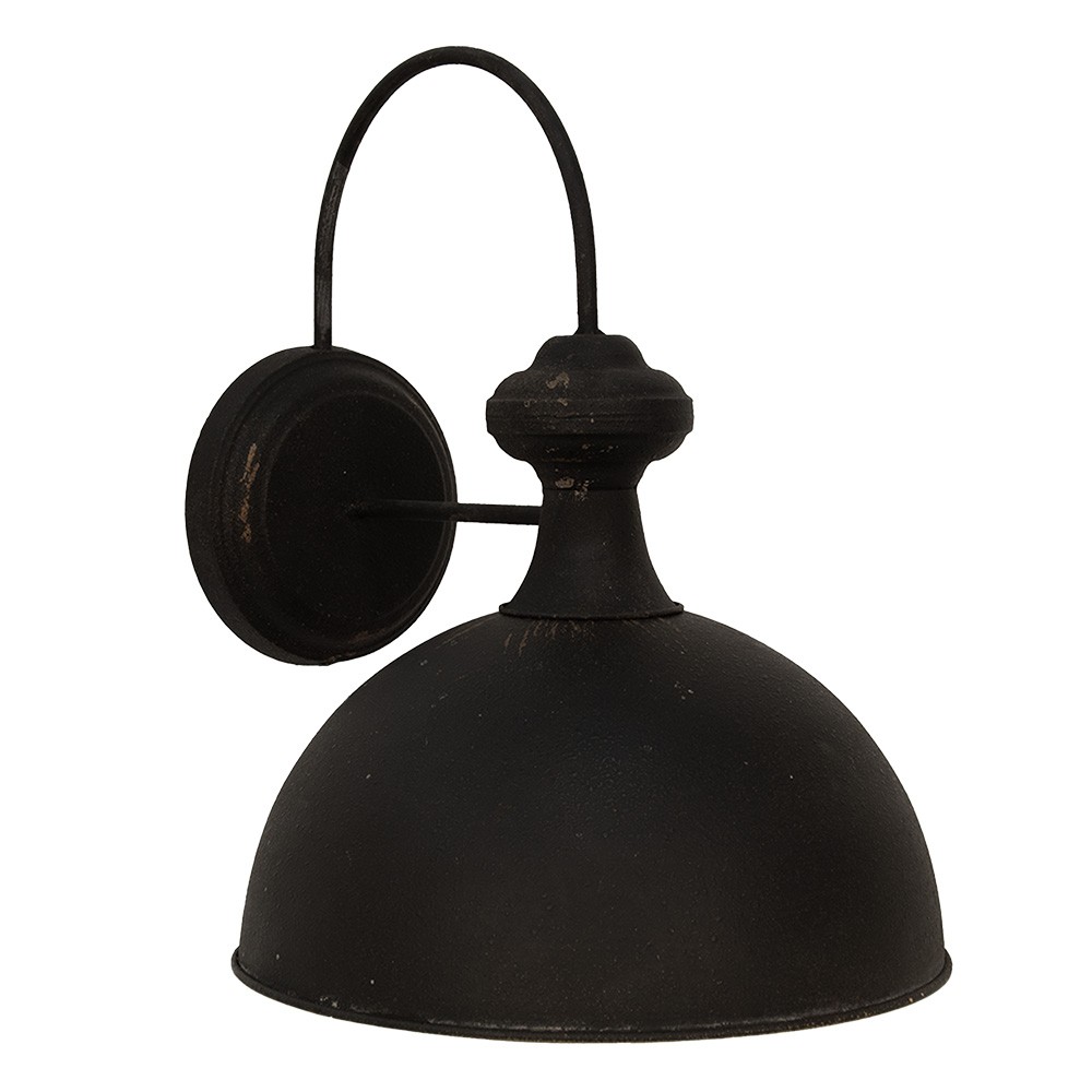Levně Černá antik nástěnná kovová lampa Bianna - 37*48*35 cm E27/max 1*60W 6LMP786