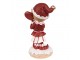 Bílo-červená vánoční dekorace Elf s lízátkem - 12*9*20 cm