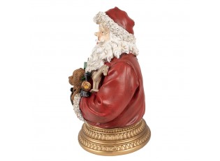 Vánoční dekorace socha Santa s dárky a medvídkem - 22*18*29 cm