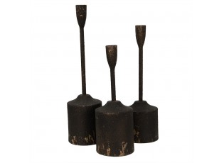 Svícen (sada 3 ks) Černý 9x35 / 9x30 / 9x25 cm - (3) Ř 9x40 / Ř 9x35 / Ř 9x30 cm