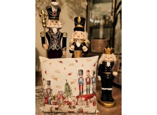 Bílo-červený povlak na polštář s Louskáčky Nutcrackers - 45*45 cm