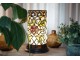 Válcovitá stolní lampa Tiffany s květinou Flo - Ø 15*26 cm E14/max 1*40W